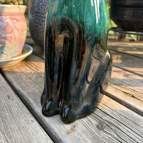 Vintage 70s Blue Mountain Pottery Green Glazed Hound Dog - Picture 14 of 16